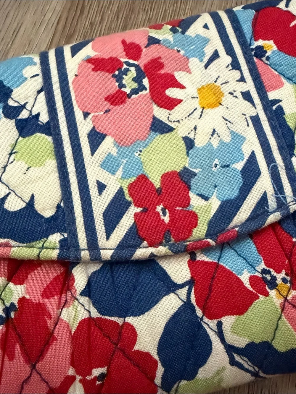Vera Bradley Floral Quilted Crossbody in Navy, Red, Light Blue, White, Green